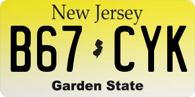 NJ license plate B67CYK