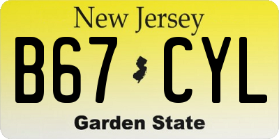 NJ license plate B67CYL