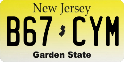 NJ license plate B67CYM