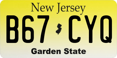 NJ license plate B67CYQ