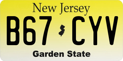 NJ license plate B67CYV