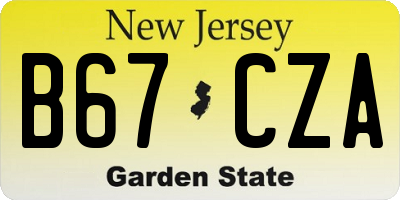 NJ license plate B67CZA