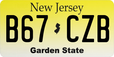 NJ license plate B67CZB
