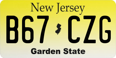 NJ license plate B67CZG