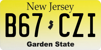 NJ license plate B67CZI