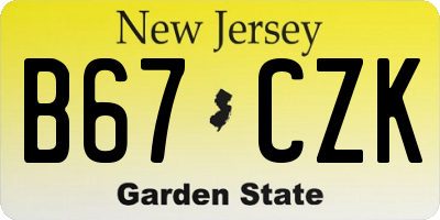 NJ license plate B67CZK