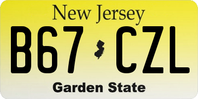 NJ license plate B67CZL
