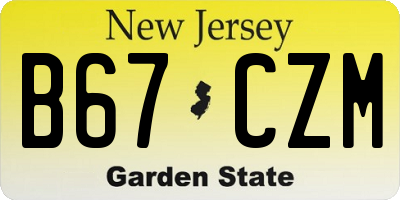 NJ license plate B67CZM