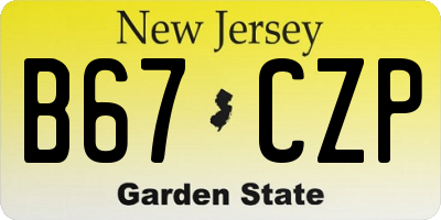 NJ license plate B67CZP