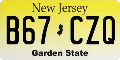 NJ license plate B67CZQ