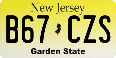 NJ license plate B67CZS