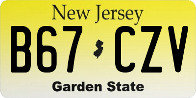 NJ license plate B67CZV
