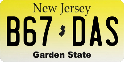 NJ license plate B67DAS