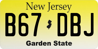 NJ license plate B67DBJ