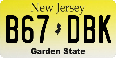 NJ license plate B67DBK