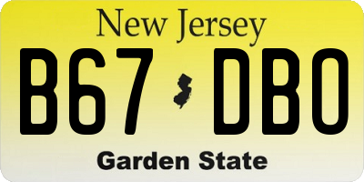 NJ license plate B67DBO