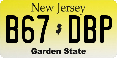 NJ license plate B67DBP