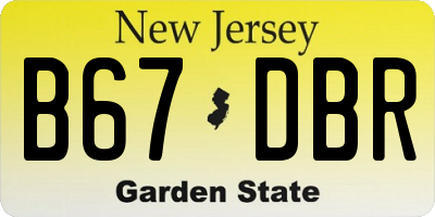 NJ license plate B67DBR