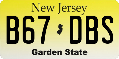 NJ license plate B67DBS