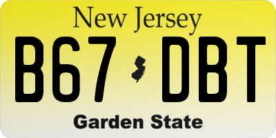 NJ license plate B67DBT