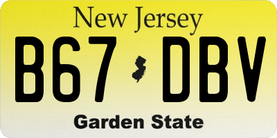 NJ license plate B67DBV