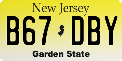 NJ license plate B67DBY