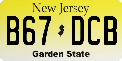 NJ license plate B67DCB