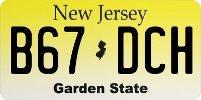 NJ license plate B67DCH