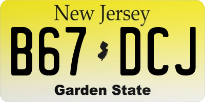 NJ license plate B67DCJ