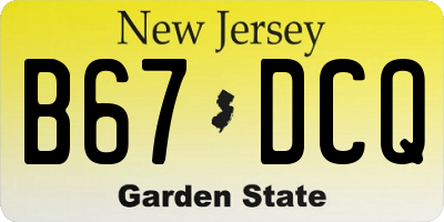 NJ license plate B67DCQ