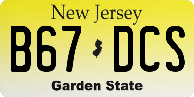 NJ license plate B67DCS