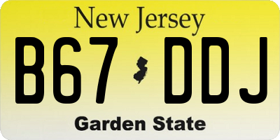 NJ license plate B67DDJ