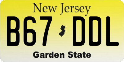NJ license plate B67DDL