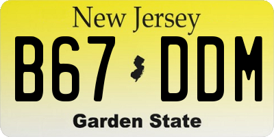 NJ license plate B67DDM