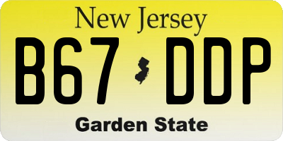 NJ license plate B67DDP