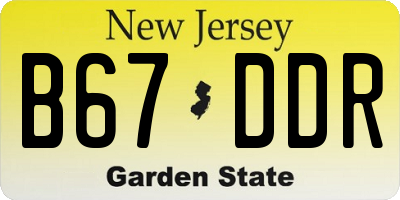 NJ license plate B67DDR