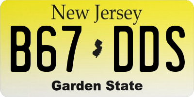 NJ license plate B67DDS