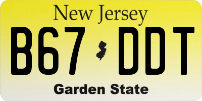NJ license plate B67DDT