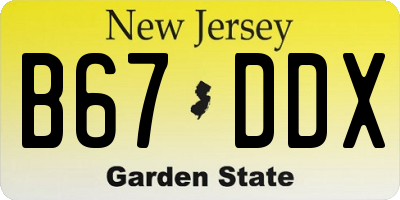 NJ license plate B67DDX