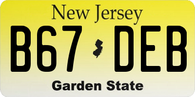 NJ license plate B67DEB