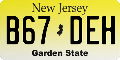 NJ license plate B67DEH