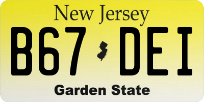 NJ license plate B67DEI