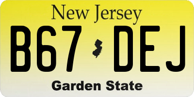 NJ license plate B67DEJ