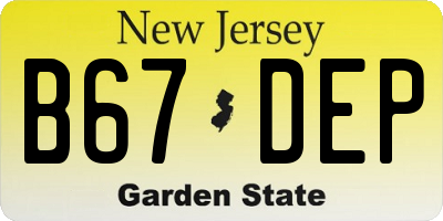 NJ license plate B67DEP