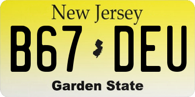 NJ license plate B67DEU