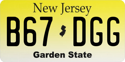 NJ license plate B67DGG