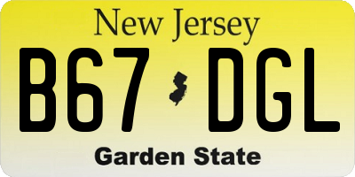 NJ license plate B67DGL
