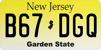 NJ license plate B67DGQ