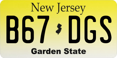 NJ license plate B67DGS
