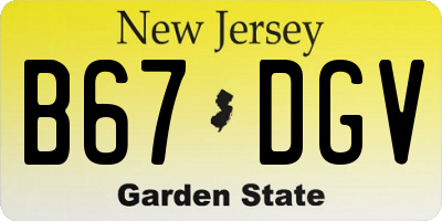 NJ license plate B67DGV